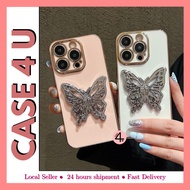 Huawei P20 P20 Pro P30 P30 Pro Mate 10 10 Pro 20 20 Pro luxury electroplated candy butterfly stand soft case