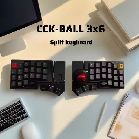 Double Roller 3x6 CCK-BALL Split Keyboard Trackball Gaming Keyboard Kit4x6 3D Printing Ergonomics Bl