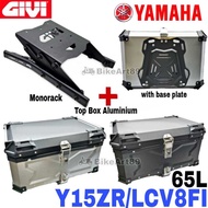 GIVI Monorack Yamaha Y15ZR LC135 V8 FI Top Box Aluminium 65L 65 Liter with Base Plate Motorcycle Kot