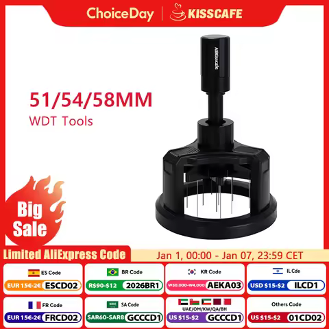 ALIKISSCAFE WDT Tools 51mm 54mm 58mm Espresso Stirrer Needle Distributor Barista Tools Adjustable De