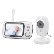 Video Baby Monitor, Baby Caregiver, 3.5Inch IPS Screen Baby Camera Monitor Lullaby Feeding Alert,EU Plug Durable Easy Install Easy to Use