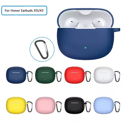 Silicone Cover For Huawei Honor Earbuds X3i X3 X X2 Lite Case With Hook Anti-fall Protective Sleeve 