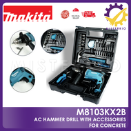 Makita Hammer Drill with Accessories For Wall Wood Metal Ideal for Home M0810BX1 or M8103KX2B