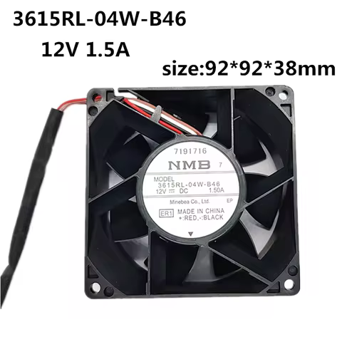 Original large volume inverter fan 3615RL-04W-B46 12V 1.5A 9238 9cm 4-wire PWM IP68 waterproof cooli