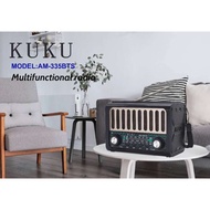 ♞,♘COD KUKU AM-355BTS Solar Rechargeable Radio Bluetooth Radio FM AM SW With 3 BAND USB/TF PLAYE