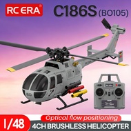 4CH Brushless RC Helicopter 1/48 BO105 Model - 6-Axis Gyro + Optical Flow Positioning | Three-speed 