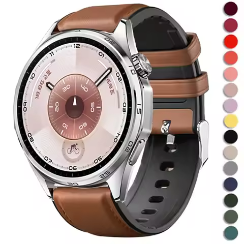 22mm Leather Silicone Strap for Huawei Watch 5 GT6/5 Pro GT6/5/4/3 46mm Universal Wristband for Huaw