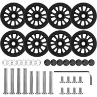 Zoofen 8 Pcs Luggage Replacement Wheels 50 x 11mm Double Luggage Wheels Rubber Suitcase Replacement 