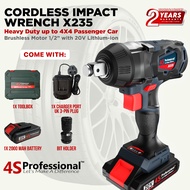 4S Professional™ Heavy Duty 20V Cordless Impact Wrench X235 3-in-1 Brushless Motor Electric Power - 