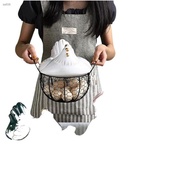 ✳Large Stainless Steel Mesh Wire Egg Storage Basket with Ceramic Farm Chicken Top and Handles
