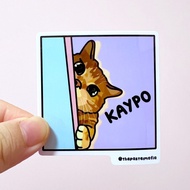 (SG) "kaypo" singlish cat meme waterproof vinyl sticker (1 Piece)