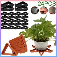 24 Pcs Plant Pot Feet Invisible Flower Pot Risers Triangle Pot Lifters Supports Stackable Potted Plant Stand Durable Flower Pot Rack SHOPCYC9812