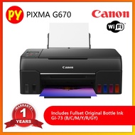 Canon PIXMA G670 Bottle Ink Tank AIO G-670 Print, Scan, Copy with Wi-Fi including original GI-73 Ful