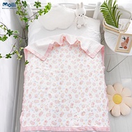 Chăn Mền Xô Muslin 4 Lớp Bo Viền Molli 100x120cm chất dày đẹp êm ái cho bé Bebi123shop