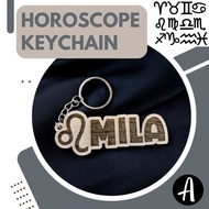GANTUNGAN Custom Name Horoscope Keychain - Name Keychain - Ganci Zodiac Star Prediction - Astrology 