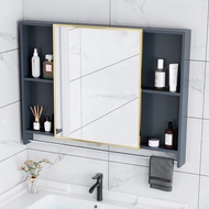 Aluminium Bathroom Cabinet with Mirror Large Storage Mirror Cabinet Kabinet Cermin Mirror Box with Shelf IKEA