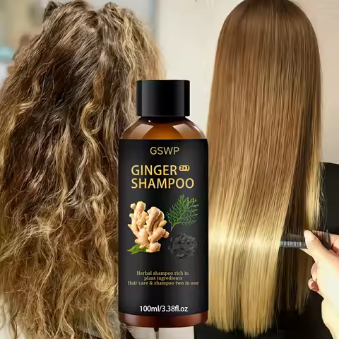 GSWP Ginger Shampoo Infused with Ginger, Rosemary, and Polygonum Multiflorum Deeply nourishes .100ml