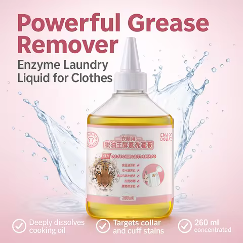 260ml Enzyme Laundry Liquid Stain Remover, Powerful Grease Cleaner for Clothes, Collars and Cuffs, C