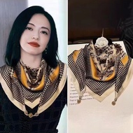 Square silk scarf for women 70 70x70cm turban bandana, beautiful, high-quality head covering to make