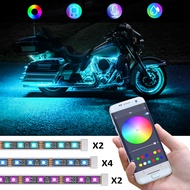 LED Car Motorcycle Decorative Ambient Lamp Flexible Strip Lights 5050 SMD APP Sound Control RGB Waterproof Moto Atmosphere Light