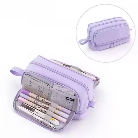 Large capacity stationery case, durable oxford cloth pencil case, portable organizer for school, off