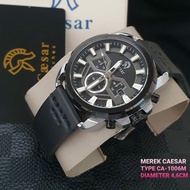 jam tangan caesar pria batre body stainless tali kulit