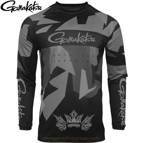 New Summer Outdoor Gamakatsu Fishing Clothes Quick Dry Breathable Sun Protection Fishing Shirt Anti-