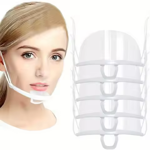 Transparent Hygienic Safety Mask, Restaurant Catering Mouth Mask, Plastic Reusable Mouth and Nose Ma