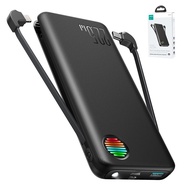 20000mah 充電寶自帶線黑色 Joyroom JR-L015 Power Bank With Dual Cables - 20000mAh - Black For iPhone 15 Pro Max Type C Lightning Samsung Android
