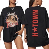 Baju-T Merch Beyonce Cowboy Carter Music Tour Pakaian Lelaki Wanita Fesyen Hip Hop Baju-T Kapas Kasu