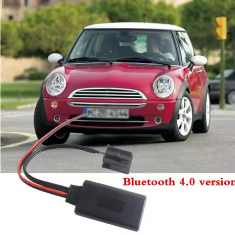 Car 12-Pin Bluetooth Connector Cable AUX Module 12V For BMW Mini ONE D Cooper S R50 R53 JC Works Blu