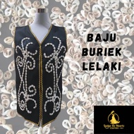 Baju Burung Buriek Hitam Baju Vest Lelaki Corak Iban Sarawak Kraftangan Seashells Borneo Siap Jahit 