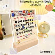 2024 New Perpetual Calendar Creative Personalized Office Desk Ornaments High-looking Acrylic Calendar Wooden Tray Desk Calendar Kylin