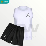 Setelan Olahraga Singlet Pria Polos Kaos Oblong Dryfit Jersey Singlet Basket Running Voli Lekbong Sp