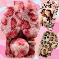 for Xiaomi Redmi 15 15C 14C 13 13C R X 12C 10A A3 A4 A5 Pro Cute Plush Leopard Phone Case Cover Camo
