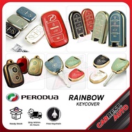 PERODUA NEW AXIA ATIVA MYVI ALZA BEZZA TPU Rainbow Car Key Protector Cover Remote Case Casing Sarung