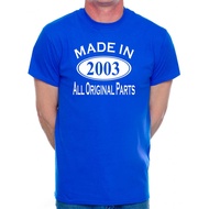 21St Birthday T-Shirt Made In 2003 Age 21 Birthday Gift For Men
