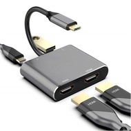 2 6-in-1 Type C To HDMI *2 VGA LAN USB 3.0 PD Type-C 2 4 6 in 1 Hub Adapter Supports 3 PKCN thunderbolt