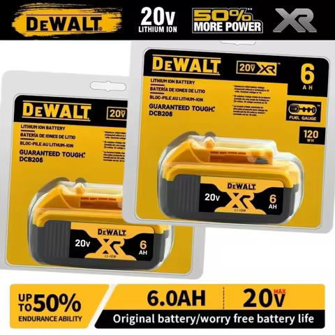 100% Genuine Dewalt 20V Battery, 5AH/6AH Rechargeable Lithium Ion Battery, Dewalt DCB200 DCB206 Powe