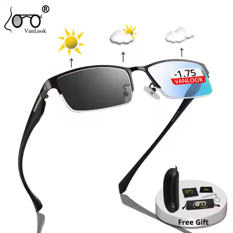 Photochromic Sunglasses Chameleon Lens Myopia Blue Light Blocking Men's Computer Glasses Game for Si