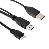 USD 3.0 to Micro B USB Dual Power Y Cable for Hard Disk 1m