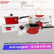 Maspion 16 18 CM Induction Non-Stick Glass Lid Milk Pot