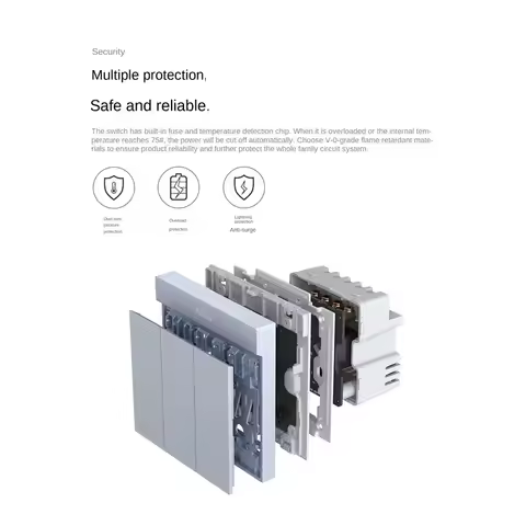 Aqara Smart Wall Switch H1M With Neutral MARS-Tech 6 Colors Wireless Key Light Switch Zigbee 3.0 Mul