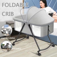 Folding Crib for Baby Foldable crib removable cradle bed baby anti-rollover stitching large diaper table withwheel/ folding Multifunctional Crib/ Newborn Portable Crib/crib baby/bassinet sleeper/Baby baby babies