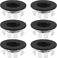 eMagTech 6PCS Basin Sink Overflow Cover Black Brass Insert Hole Trim Cap Ring Kitchen Sink Decoratio