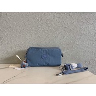 Kipling 2023 new nylon canvas carrying bag women's ins popular long wallet change bag carrying bag mini shoulder messenger bag K13226 haze blue