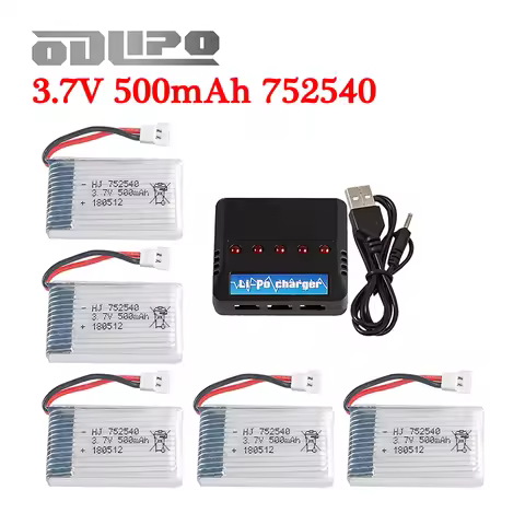 H31 Battery 3.7V 500mAh 752540 Lipo Battery And Charger For H107 H31 KY101 E33C E33 RC Drone Helicop