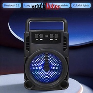BLACKFUNNY Portable Bluetooth Speaker with LED Lights Long Battery Life Outdoor Subwoofer FM Radio U