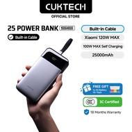 [CCC Certified ] CUKTECH 120W 25000mAh Laptop Powerbank Fast Charging with Built in Cable 100W Self 