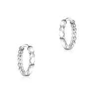 SK Jewellery Rippling Waves Hoop 14K White Gold Loca Earrings